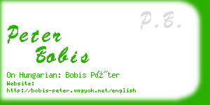 peter bobis business card